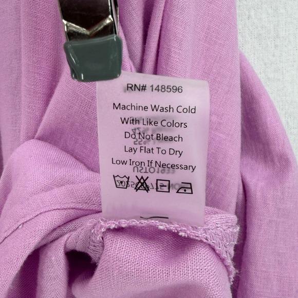 UNIVERSAL STANDARD Aix Linen Button Up Button Up Women Medium Pink Long Sleeve - Picture 15 of 16